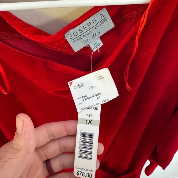 Joseph A Plus Velvet Long Pockets Long Sleeve Top US Women's 1X Plus - Picture 3 of 7